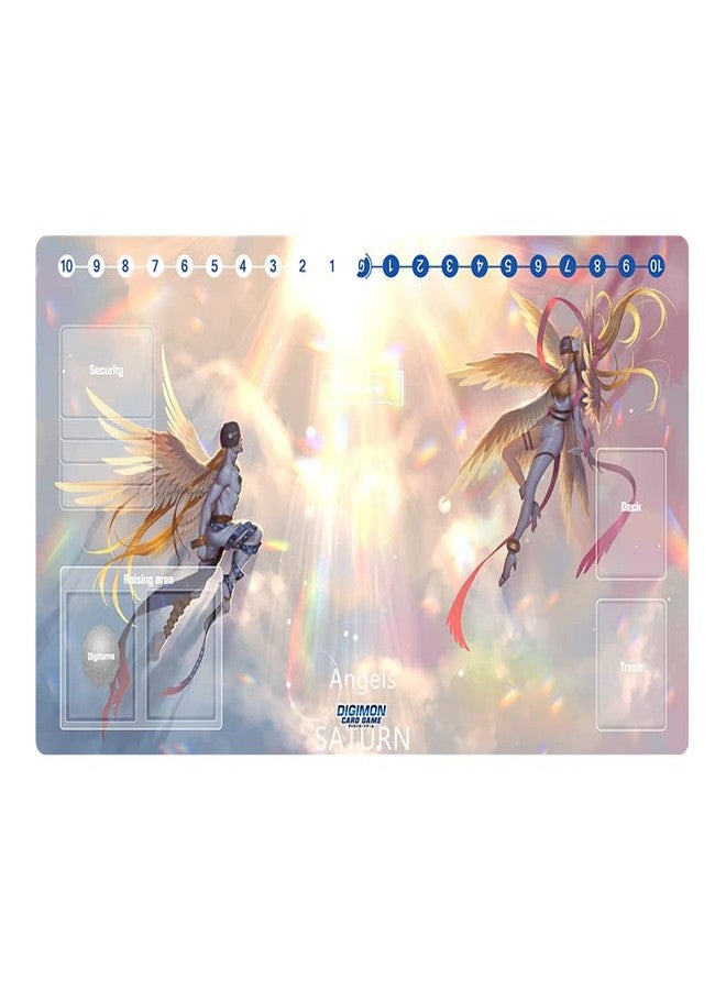 Mlikemat New Mlikemat Digimon Anime Playmat Angewomon Angemon Trading Card Game Mat with Card Zones + Free Bag - Image 1